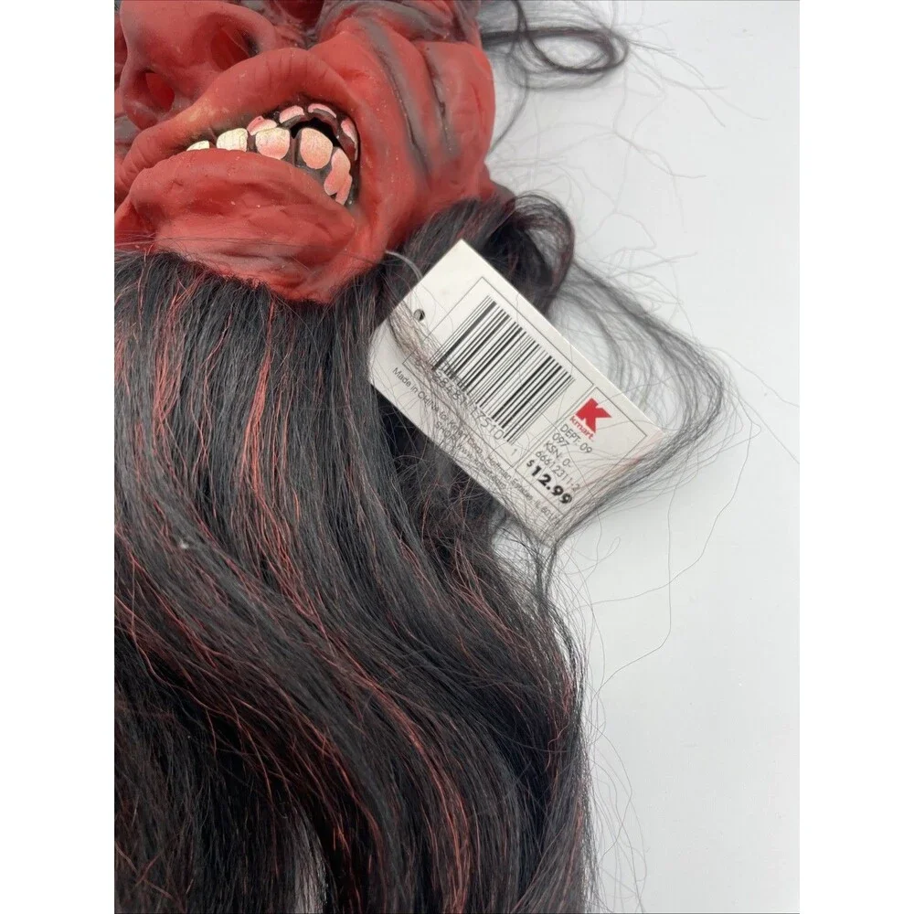 NWT Halloween VTG Kmart Totally Ghoul Super Hair Mask Devil Satan Scary